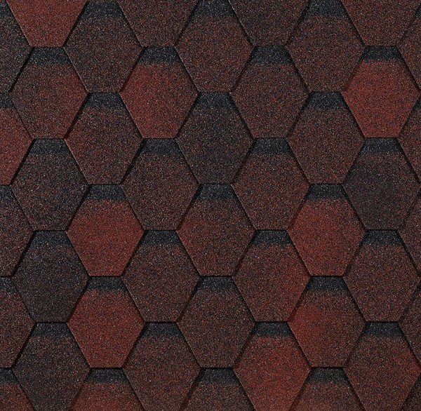 Гибкая черепица EURASIA Docke, Коллекция ШЕСТИГРАННИК Красный купить в Ногинске