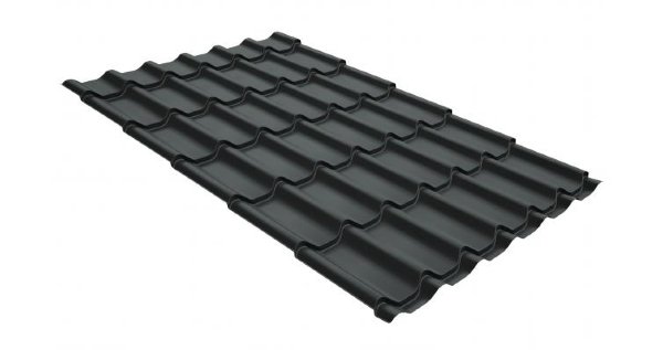 Металлочерепица классик GL 0,5 GreenCoat Pural Matt RR 23 темно-серый (RAL 7024 мокрый асфальт) купить в Ногинске