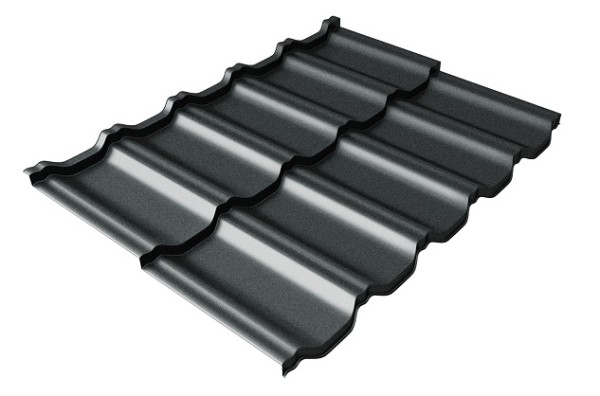 Металлочерепица модульная Квинта Uno Grand Line c 3D резом 0,5 GreenСoat Pural Matt RR2Н3 (RAL 7016 антрацитово-серый) купить в Ногинске