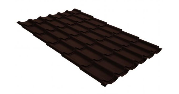 Металлочерепица классик GL 0,5 GreenCoat Pural RR 887 шоколадно-коричневый (RAL 8017 шоколад) купить в Ногинске