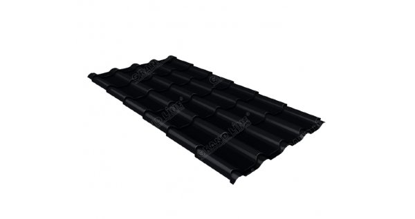 Металлочерепица камея 0,45 Drap RAL 9005 черный купить в Ногинске