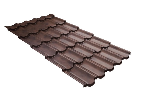 Металлочерепица квинта плюс с  3D резом 0,45 Safari Twincolor Brown купить в Ногинске