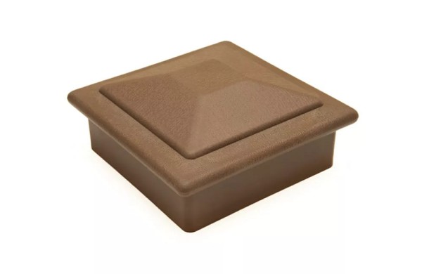 Крышка верхняя фигурная ПВХ для столба Deckart 100х100 Шоколад купить в Ногинске