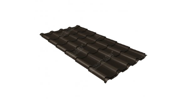 Металлочерепица камея GL 0,5 GreenCoat Pural matt RR 32 темно-коричневый (RAL 8019 серо-коричневый) купить в Ногинске