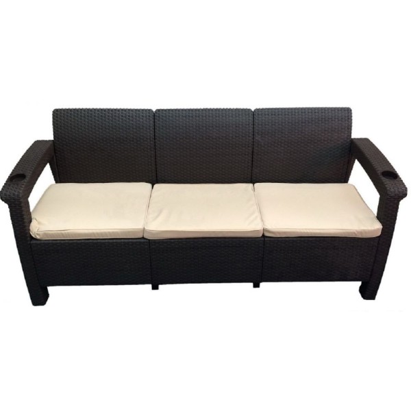 Трёхместный диван  Yalta Sofa 3 Seat венге купить в Ногинске