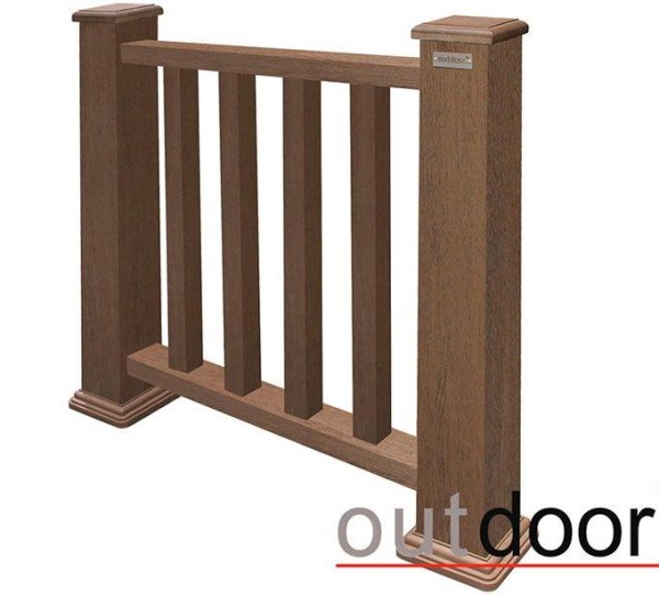 Ограждение из ДПК Outdoor Классик 3D STORM коричневый микс купить в Ногинске