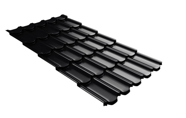 Металлочерепица квинта плюс с 3D резом 0,5 Quarzit lite RAL 9005 черный купить в Ногинске