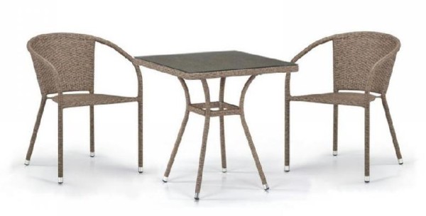 Комплект плетеной мебели AFINA из иск. ротанга T282BNT/Y137C-W56 Light Brown 2Pcs купить в Ногинске