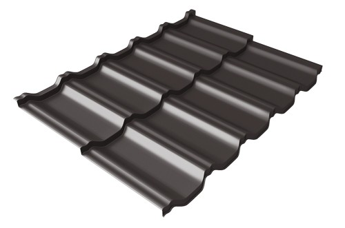 Металлочерепица модульная Квинта Uno Grand Line c 3D резом 0,5 Satin Мatt RR 32 темно-коричневый купить в Ногинске