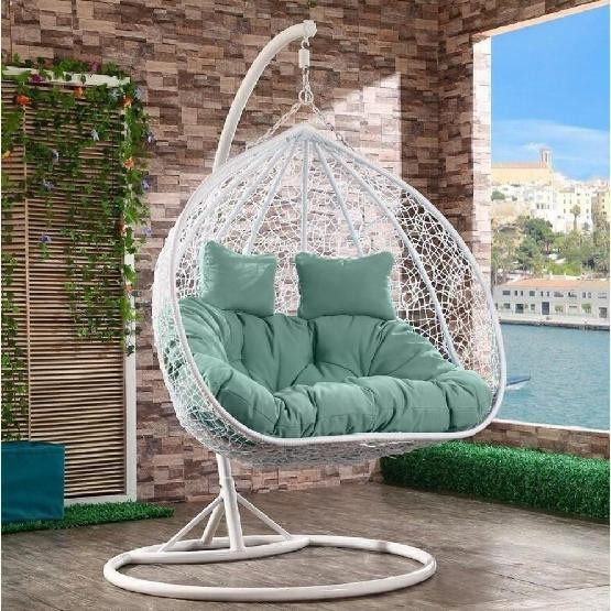 Кресло Подвесное из искусственного ротанга AFM-109A White/Green купить в Ногинске