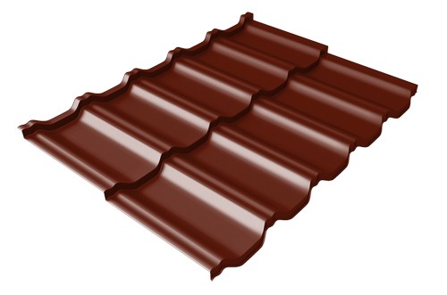 Металлочерепица модульная Квинта Uno Grand Line c 3D резом 0,5 Satin RAL 3005 красное вино купить в Ногинске