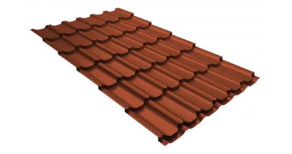 Металлочерепица квинта плюс 0,5 GreenCoat Pural RR 750 кирпично-красный (RAL 8004 терракота) купить в Ногинске